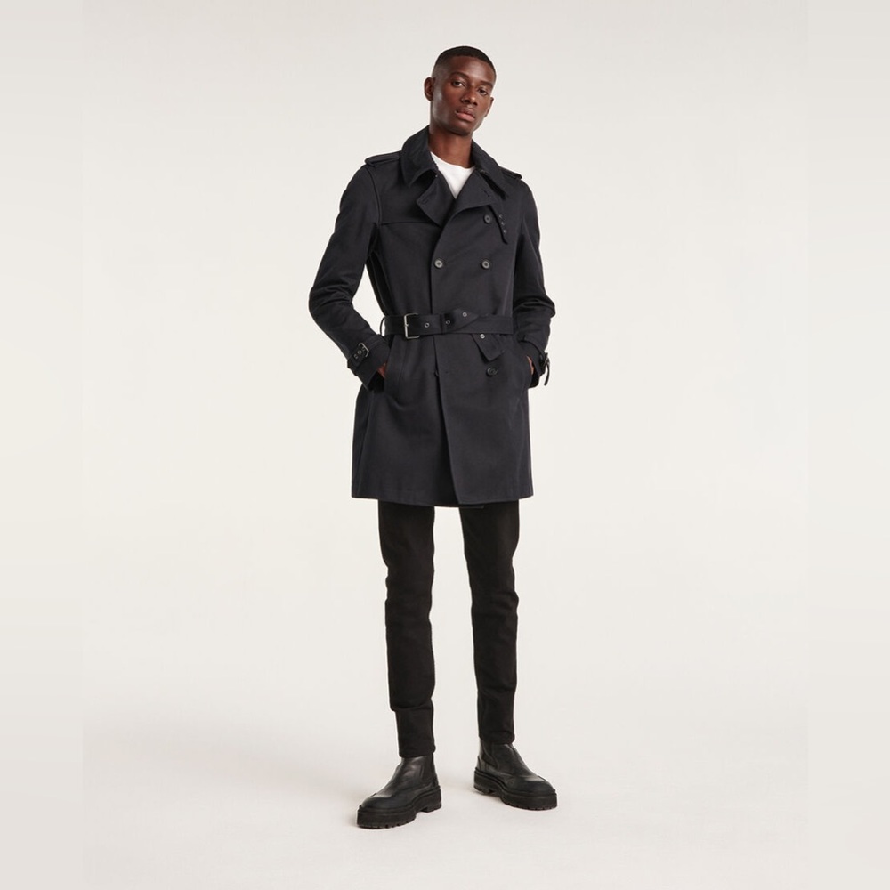 The Kooples Navy Blue Trench Coat Size 46 Eu